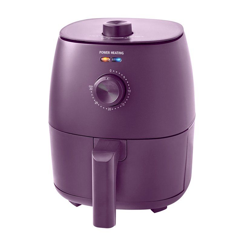 Purple air fryer on a white background