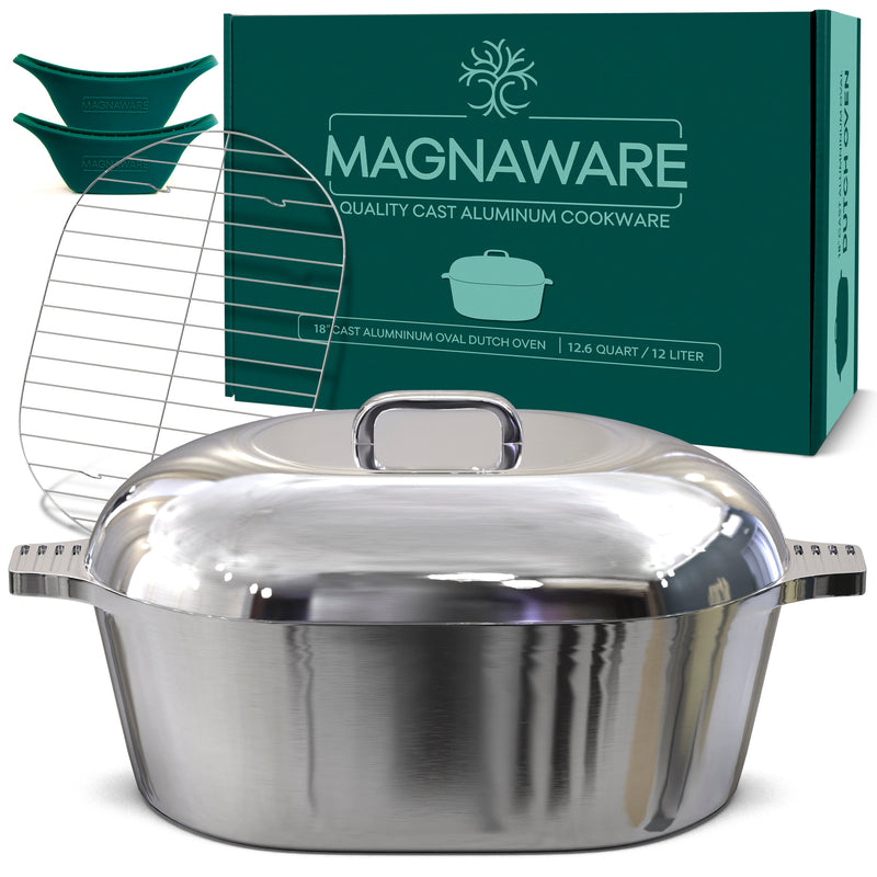 Magnaware Ultimate Oval Collection Cast Aluminum Dutch Oven Set – 4 Ovens with Lids