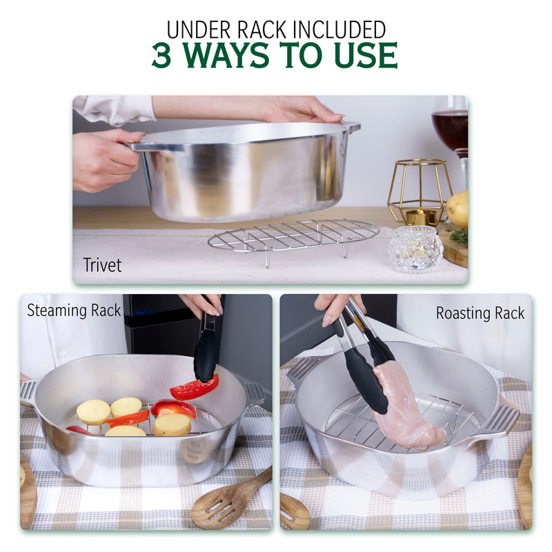 Magnaware 5-Quart 11-Inch Oval Aluminum Dutch Oven with Lid