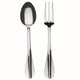 Stainless steel spoon and fork on a white background