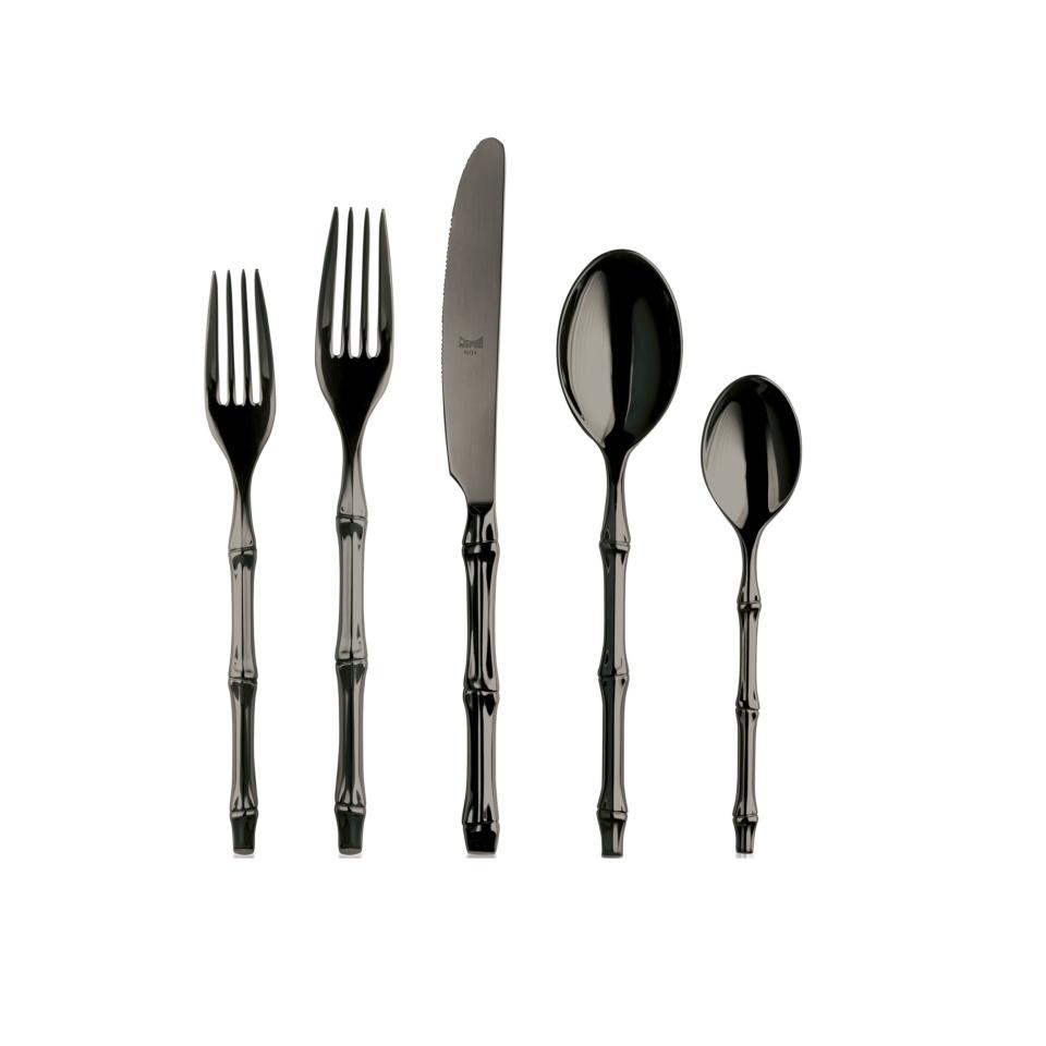 Mepra Bali Black Gold Flatware Set | 5 & 20 Piece