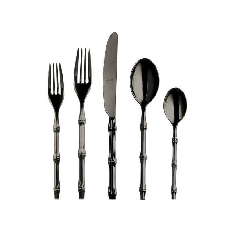 Mepra Bali Black Gold Flatware Set | 5 & 20 Piece
