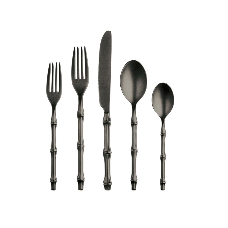 Mepra Bali Pewter Black Flatware Set | 5 & 20 Piece