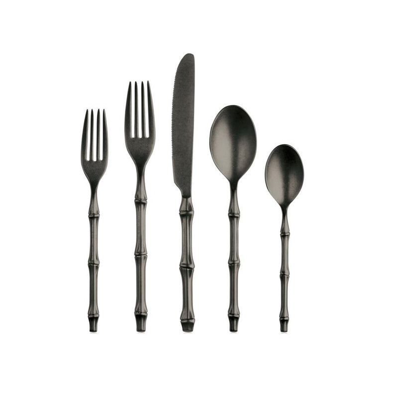 Mepra Bali Pewter Black Flatware Set | 5 & 20 Piece