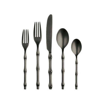 Mepra Bali Pewter Black Flatware Set | 5 & 20 Piece
