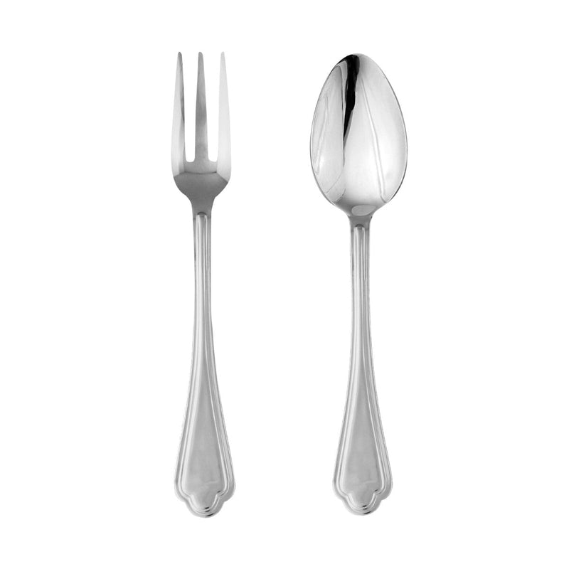 Silver fork and spoon on a white background