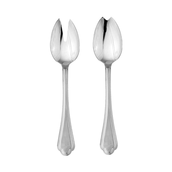 Two silver spoons on a white background
