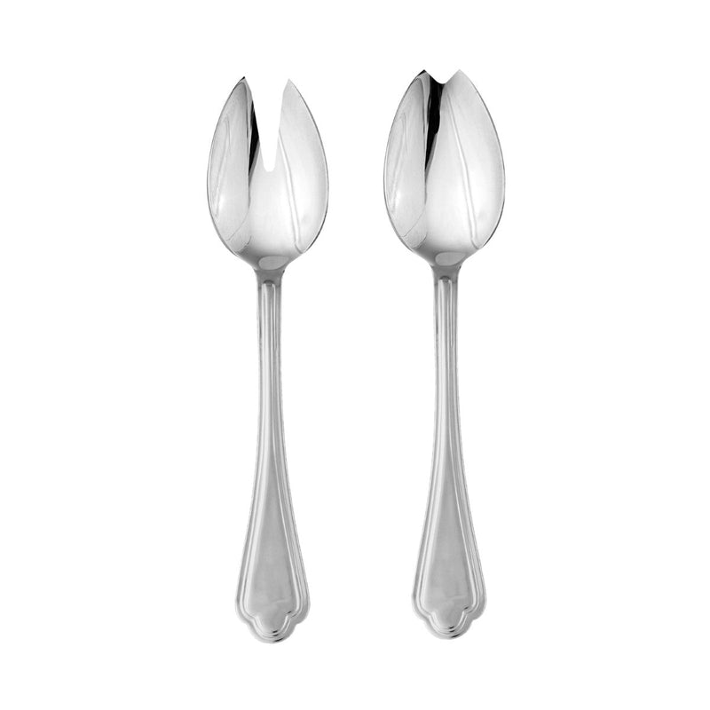 Two silver spoons on a white background