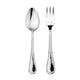 Silver spoon and fork on a white background