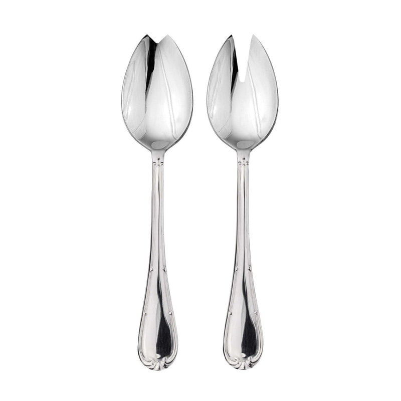 Two silver spoons on a white background