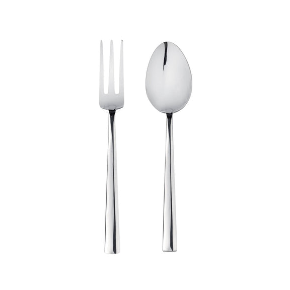 Silver fork and spoon on a white background