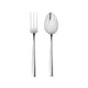 Silver fork and spoon on a white background