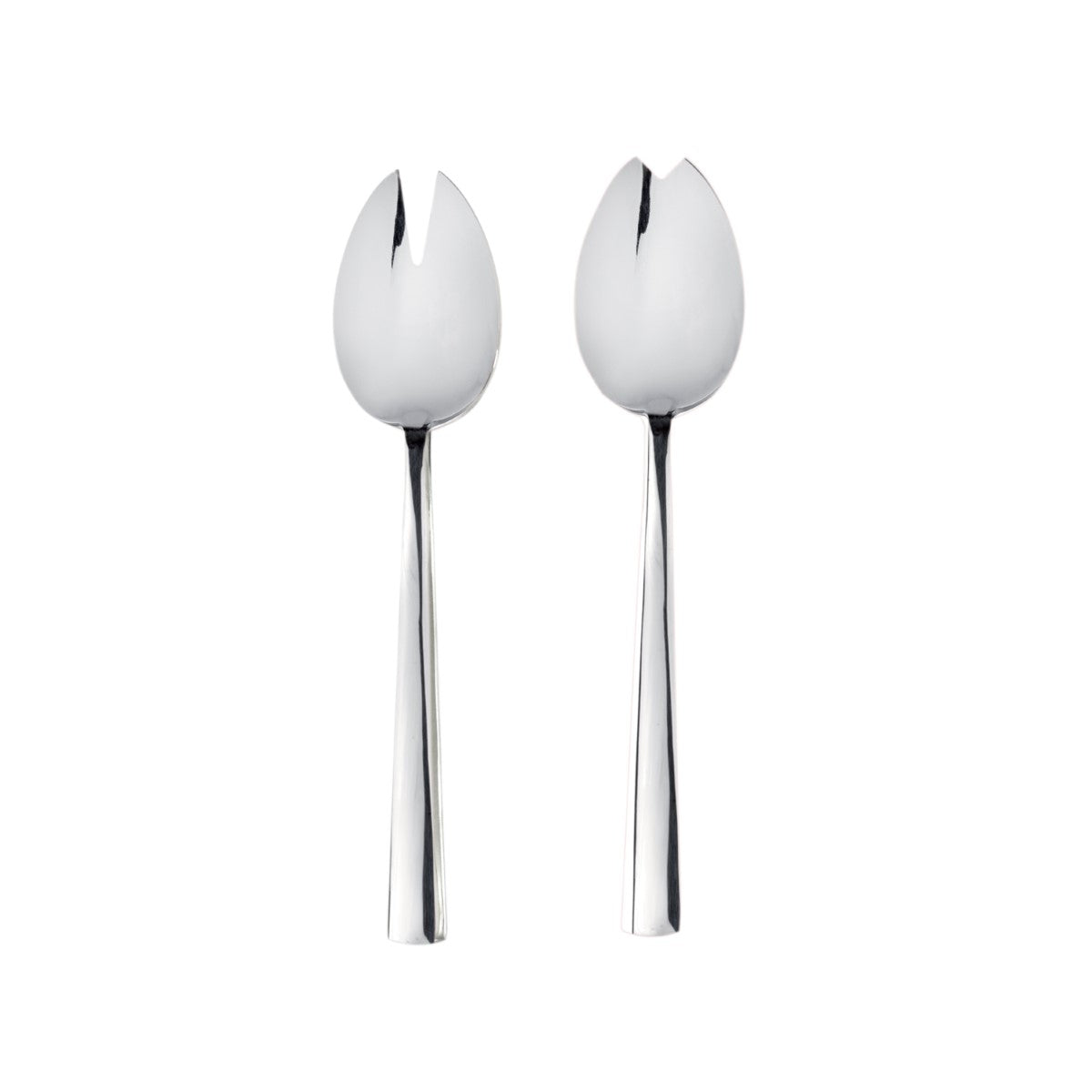 Two tulip-shaped spoons on a white background