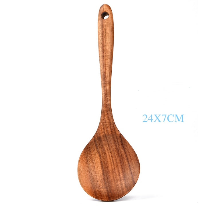 Teak Wood Ladle Turner Colander Soup Tools