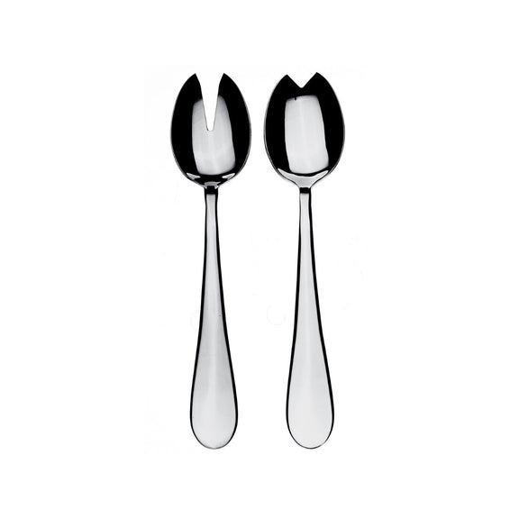 Two silver spoons with unique designs on a white background