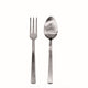 Stainless steel fork and spoon on a white background