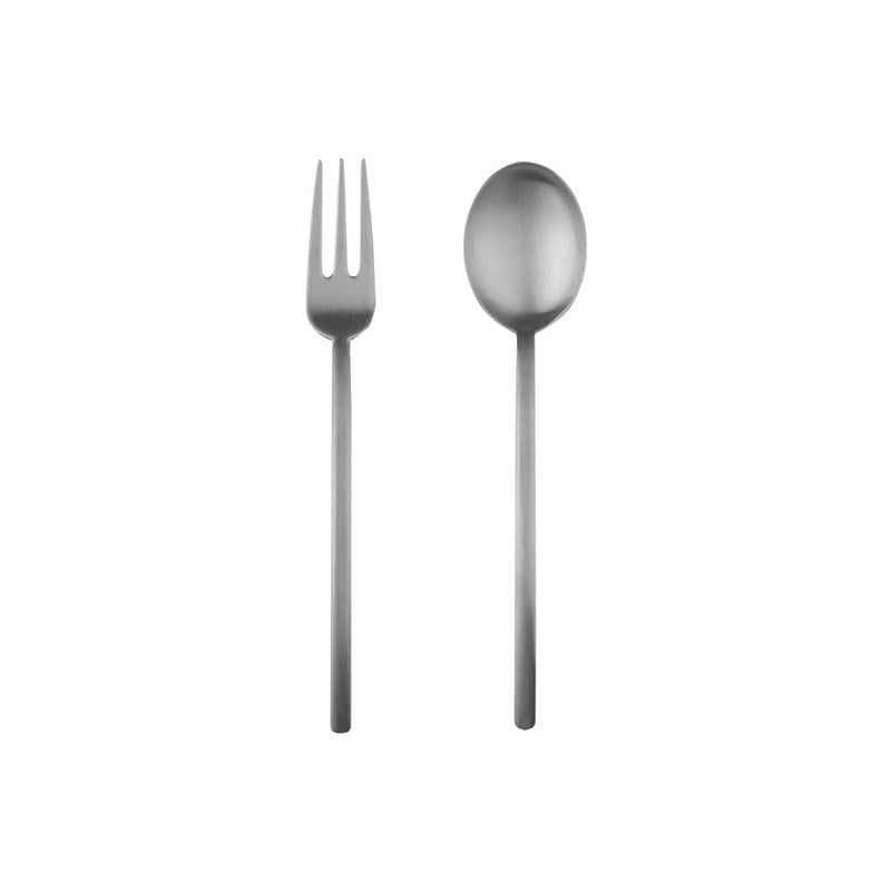 Silver fork and spoon on a white background