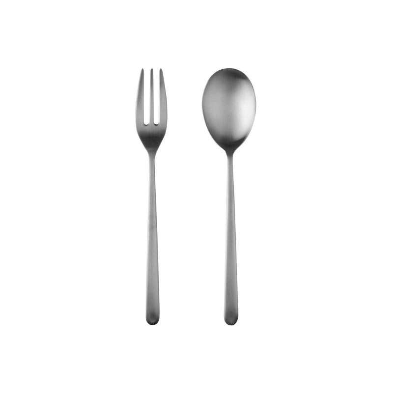 Stainless steel fork and spoon on a white background