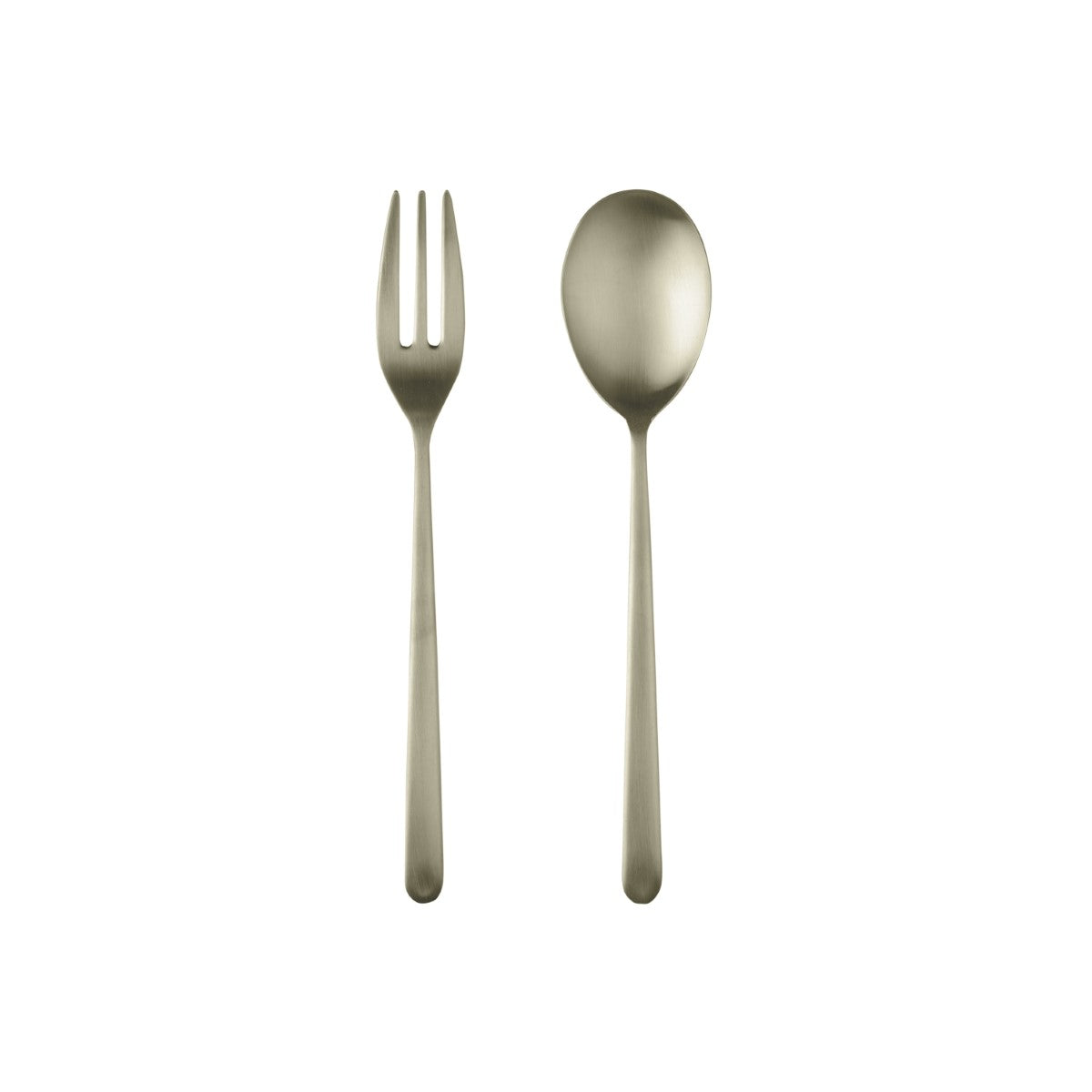 Silver fork and spoon on a white background