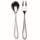 Silver spoon and fork set on a white background