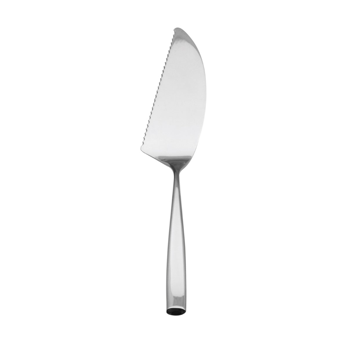Serrated cake knife on a white background