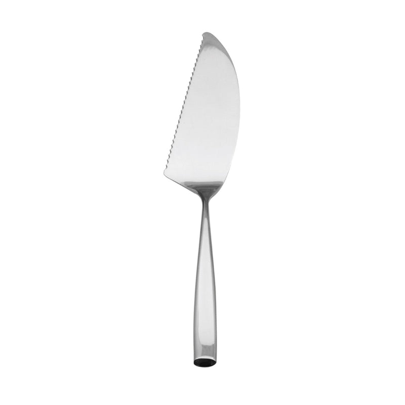 Serrated cake knife on a white background