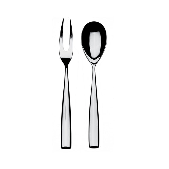 Silver fork and spoon set on a white background
