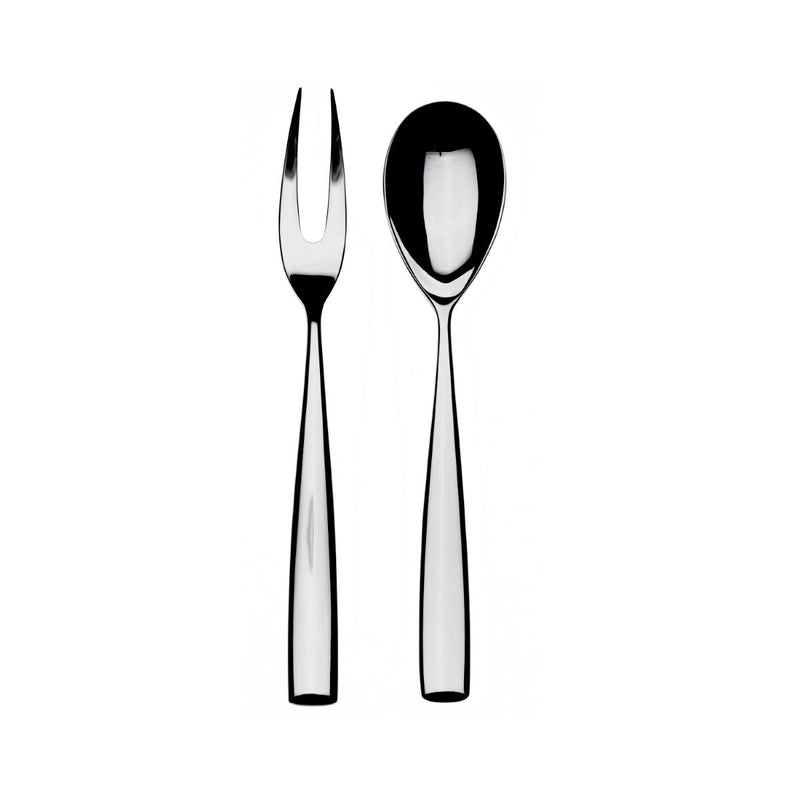 Silver fork and spoon set on a white background