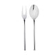 Stainless steel fork and spoon set on a white background