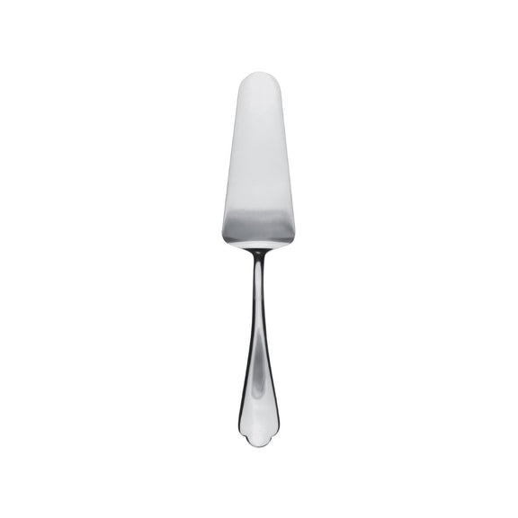 Silver Cake server with a marble handle on a white background