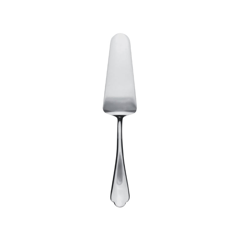 Silver Cake server with a marble handle on a white background