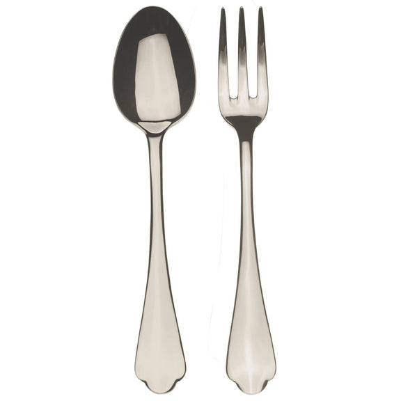 Silver spoon and fork on a white background