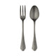 Silver fork and spoon set on a white background