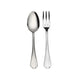 Silver spoon and fork on a white background