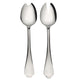 Two silver spoons on a white background
