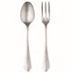 Silver spoon and fork on a white background