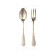 Silver spoon and fork set on a white background