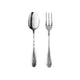 Silver spoon and fork set on a white background