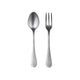 Silver spoon and fork set on a white background