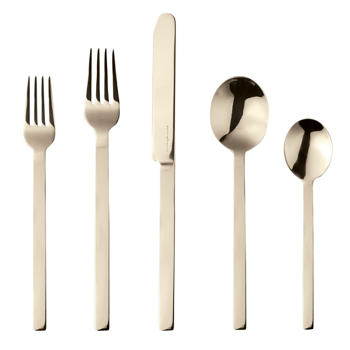 5 Piece Set Stile Champagne Flatware Set