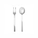 Silver fork and spoon on a white background