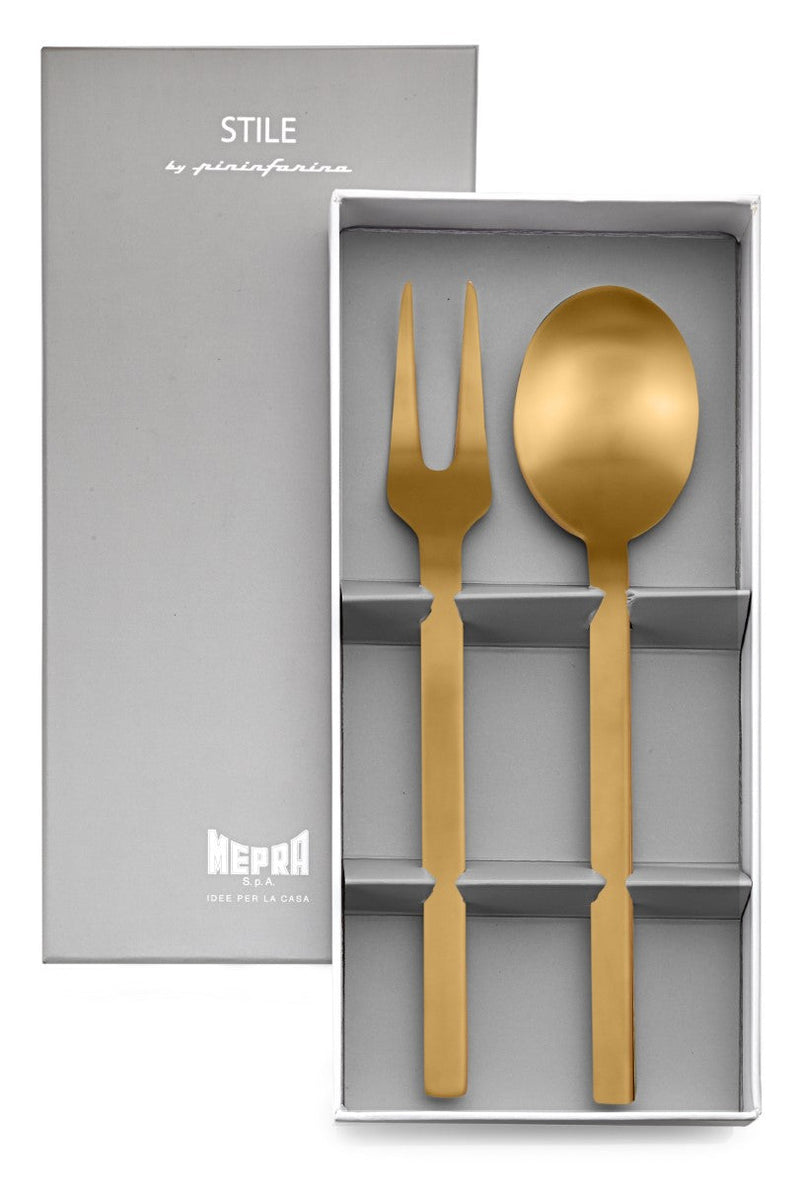 Gold spoon and fork set in a gray box with 'Nepro' branding.