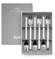 Set of silver forks in a 'Stile by Pininfarina' branded box on a white background