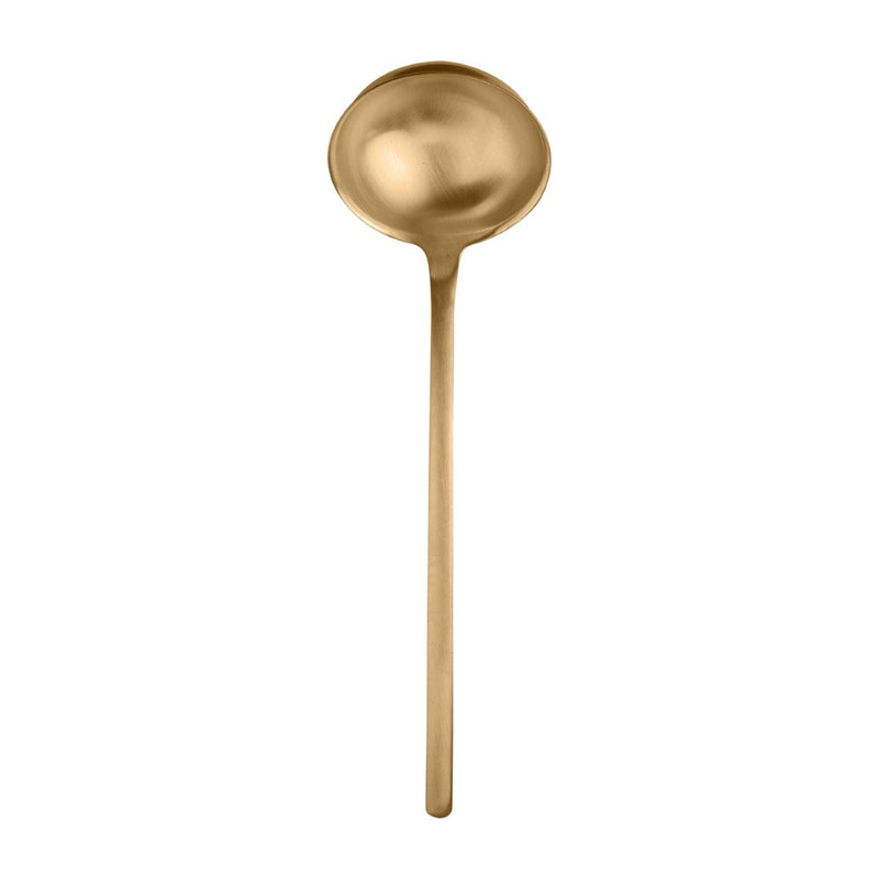 Gold spoon on a white background