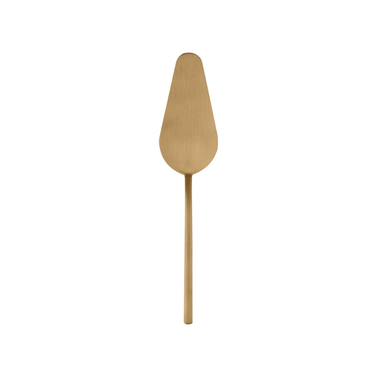 Gold-colored Cake server on a white background