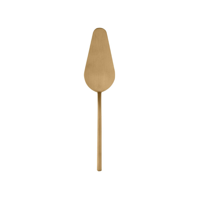 Gold-colored Cake server on a white background