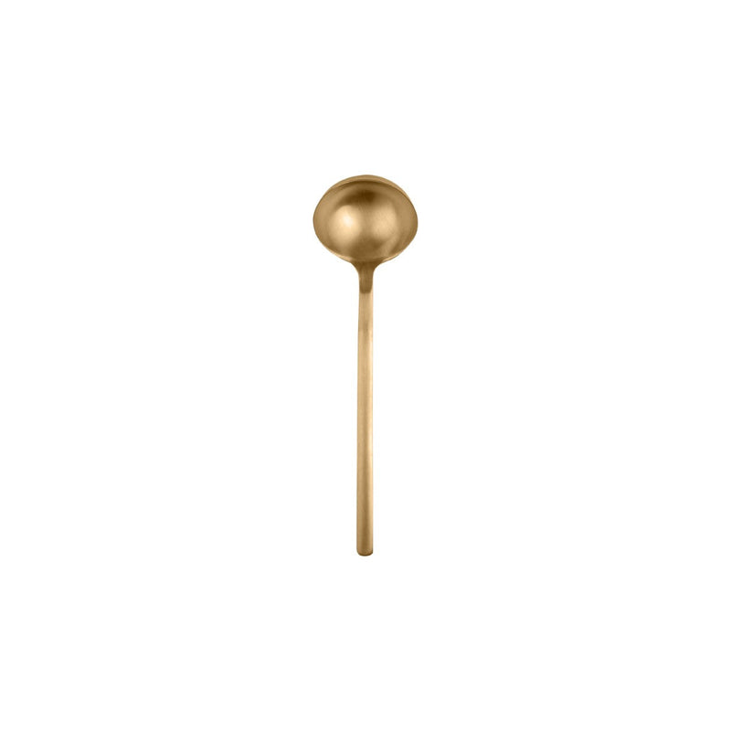 Gold spoon on a white background