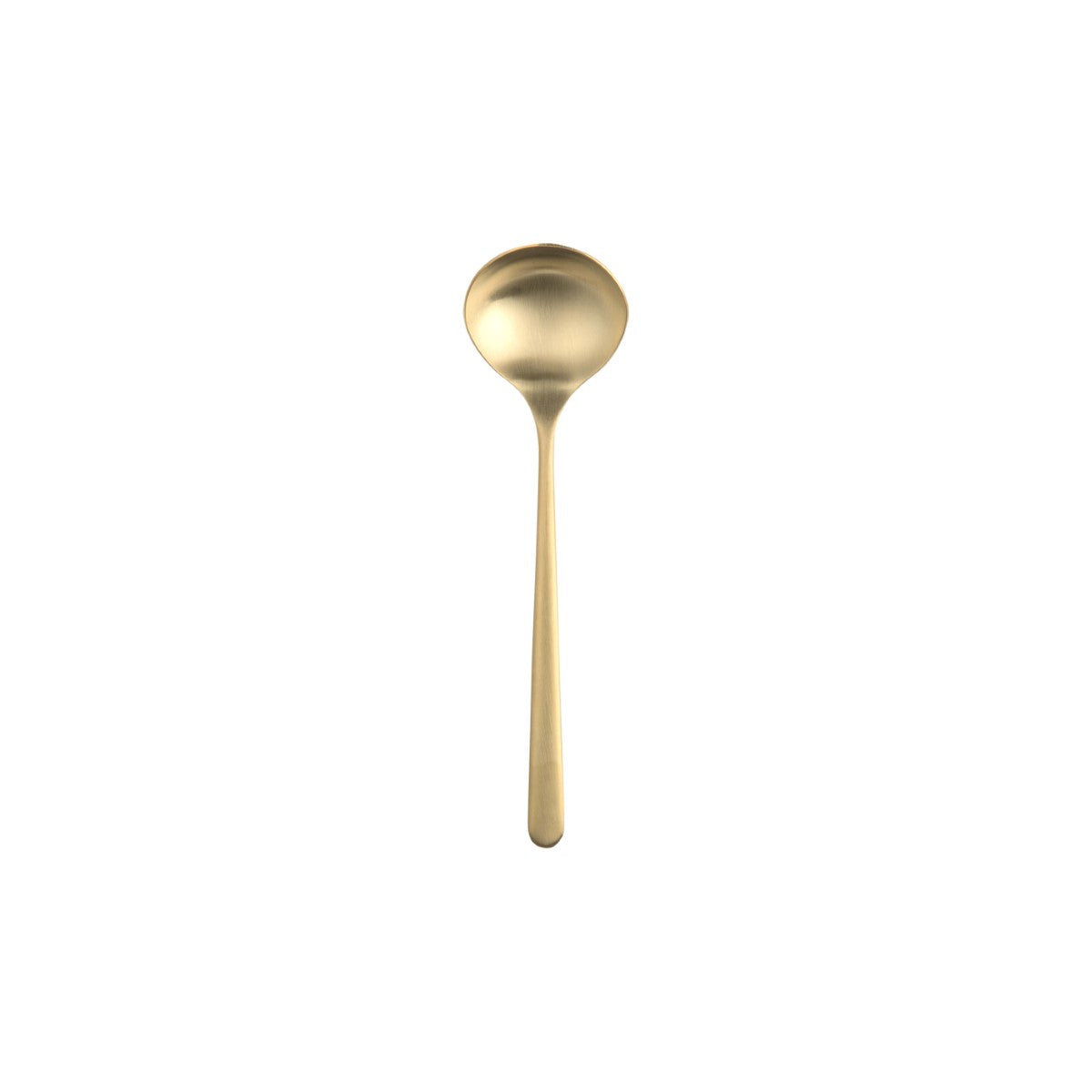 Gold spoon on a white background