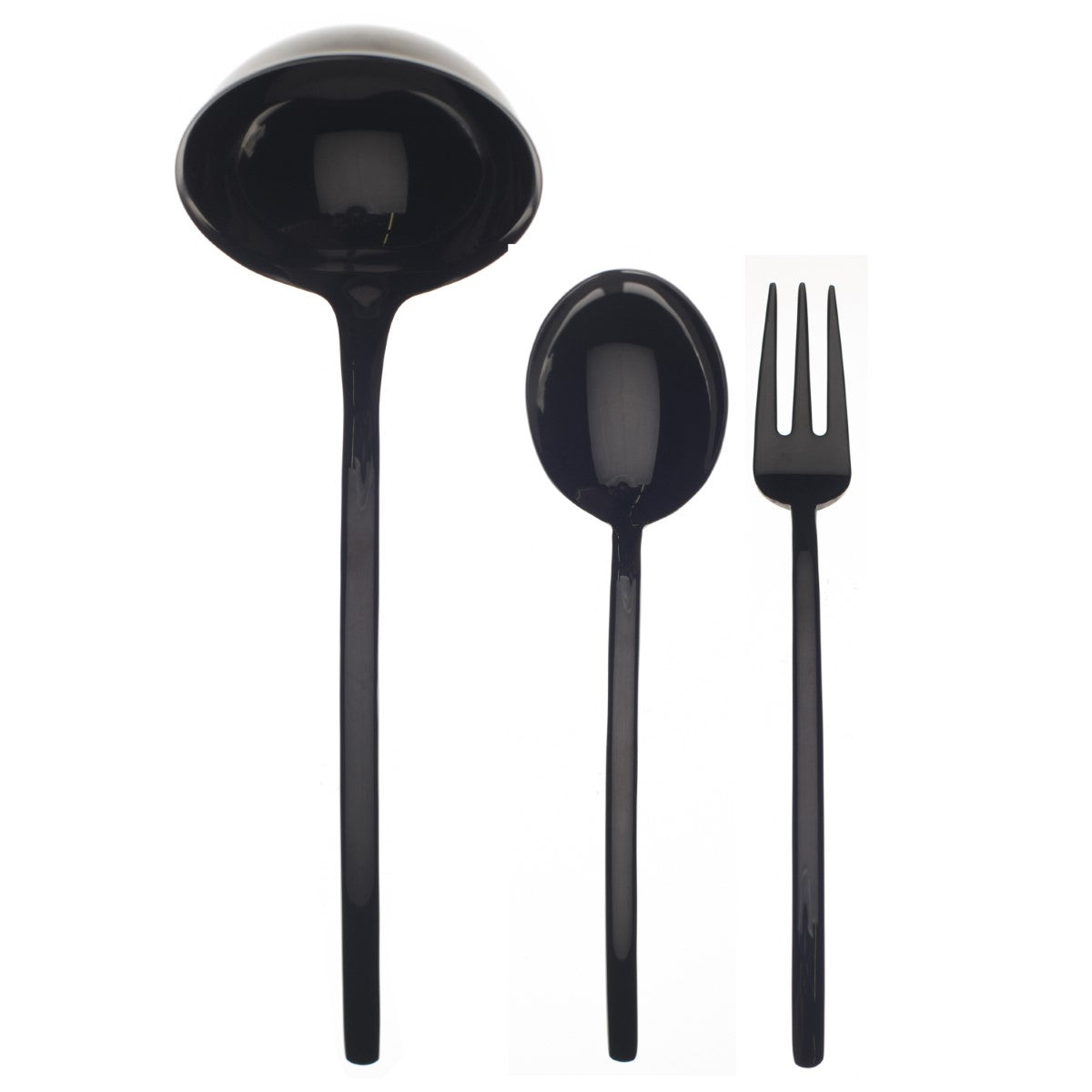 3 Pcs Serving Set (Fork Spoon And Ladle) Due Oro Nero