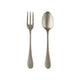 Silver fork and spoon set on a white background